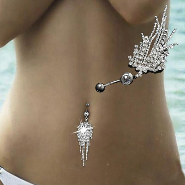 Hot Sexy Crystallized Belly Button Piercing