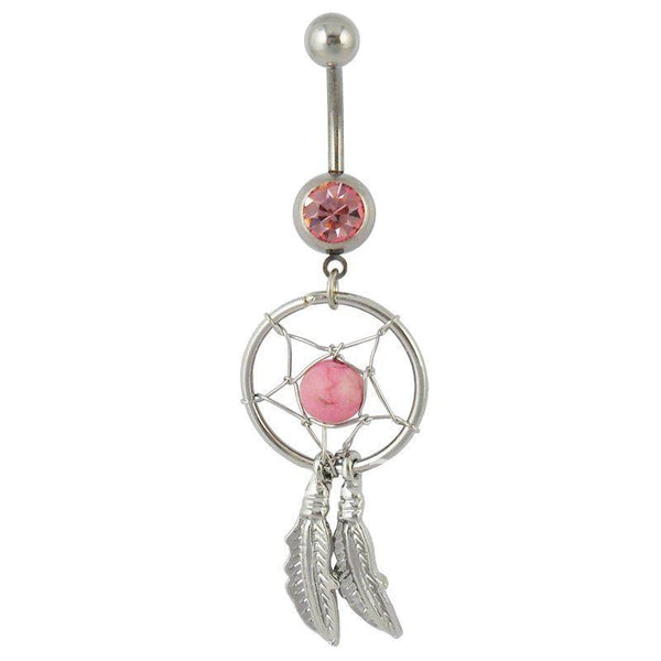 Crystal Gem Dream Catcher Belly Button Piercing