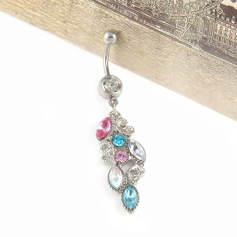 Colorful Rhinestone Crystal Belly Button Piercing