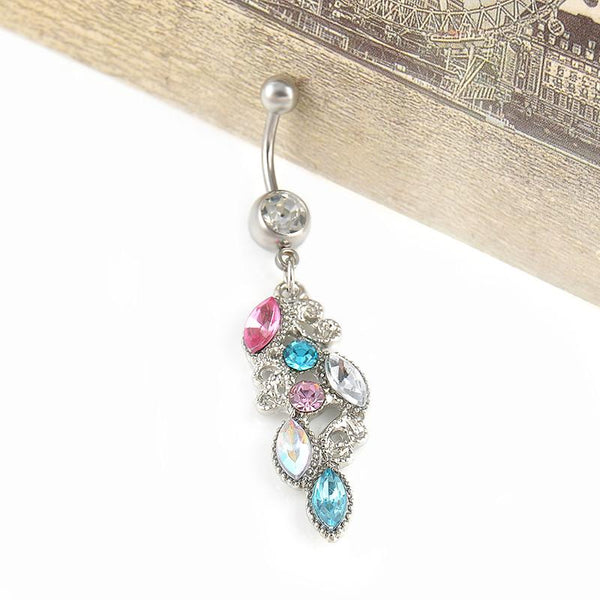 Colorful Rhinestone Crystal Belly Button Piercing