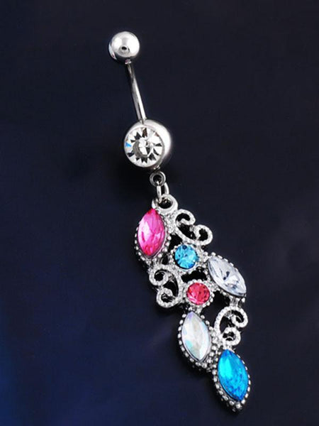 Colorful Rhinestone Crystal Belly Button Piercing