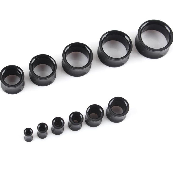 Black and White Acrylic Ear Tunnel Piercing