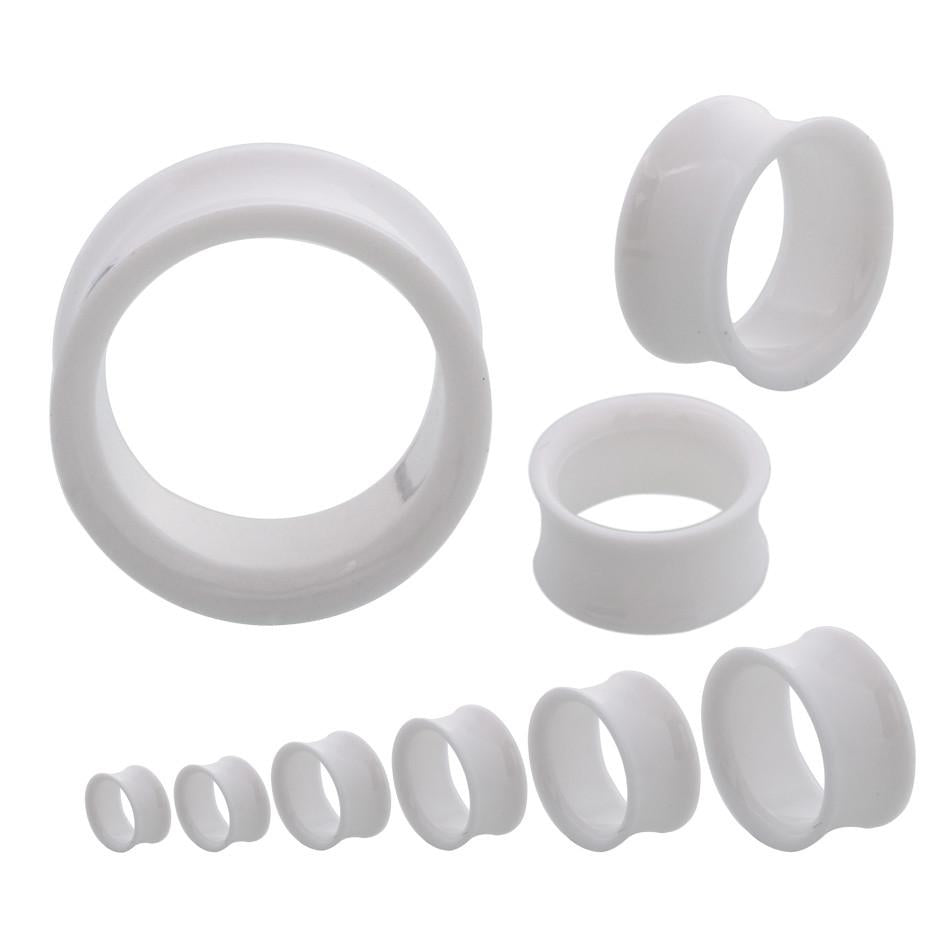 Black and White Acrylic Ear Tunnel Piercing