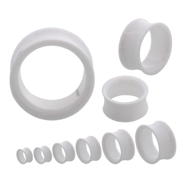 Black and White Acrylic Ear Tunnel Piercing