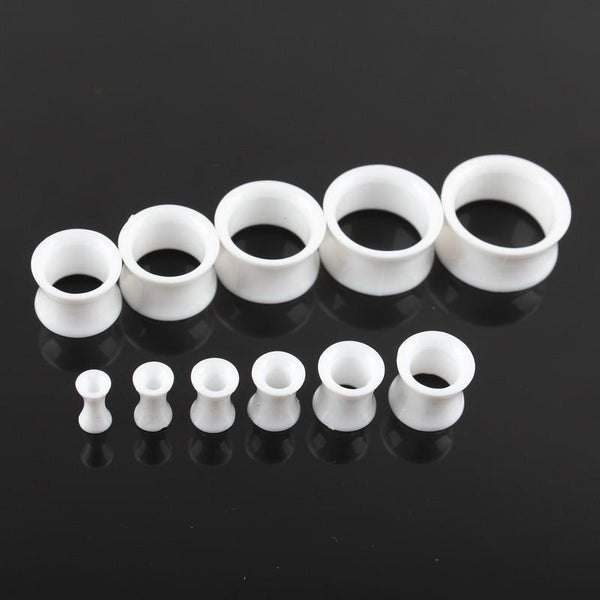 Black and White Acrylic Ear Tunnel Piercing