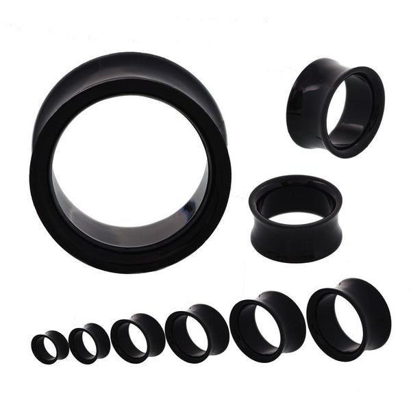 Black and White Acrylic Ear Tunnel Piercing