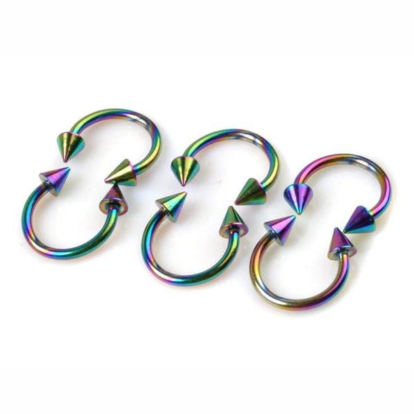 Spike Horseshoe Circular Ring Nose Ring