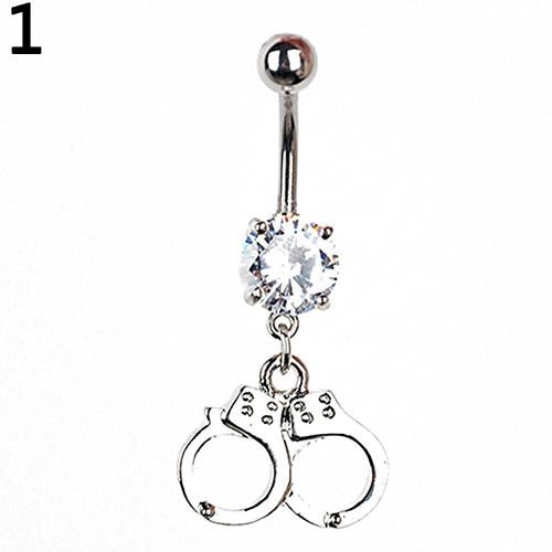 Rhinestone Butterfly Tree of Life Piercing Belly Button
