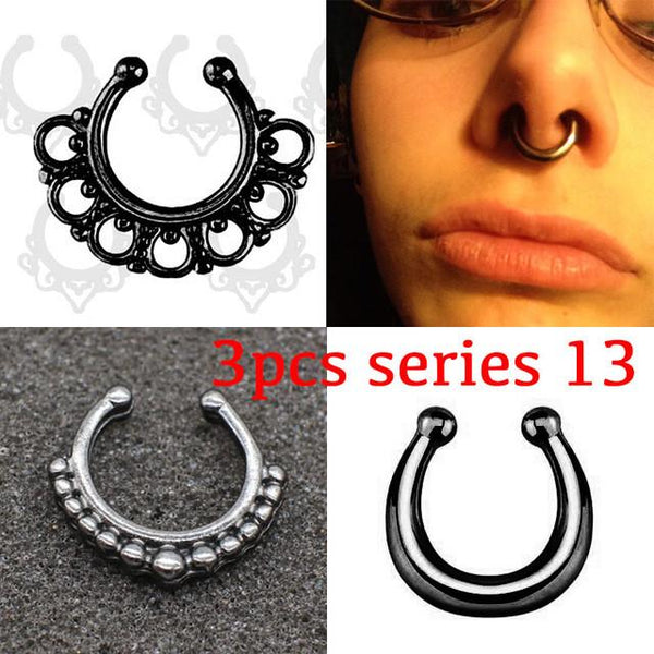 New fashion Crystal Black Piercing Nose Ring